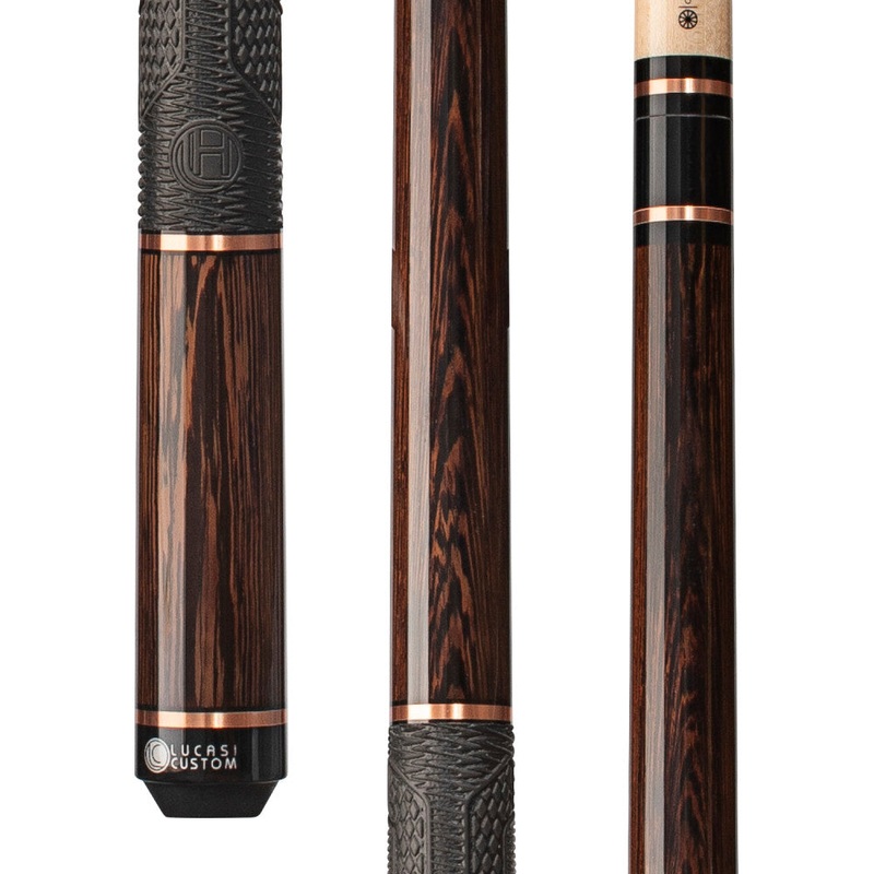 Lucasi Hybrid Black Palm & Rose Gold Rings Cue with Fusion G5 Grip (LHE41)