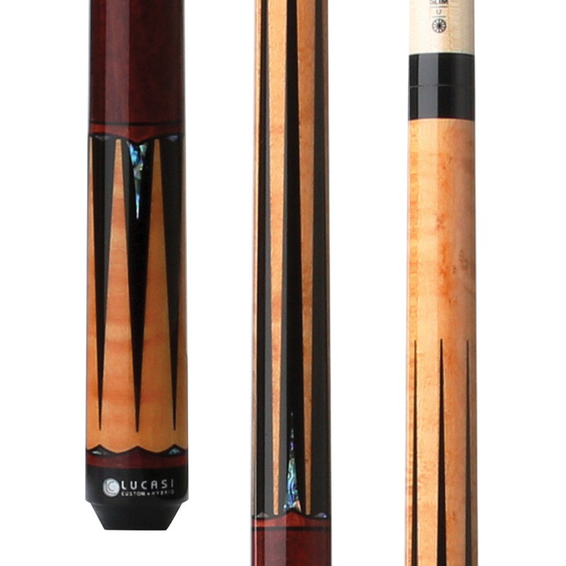 Lucasi Hybrid Gold Stained Birdseye/Black & Maple Ring Wrapless Cue (LHLE4)