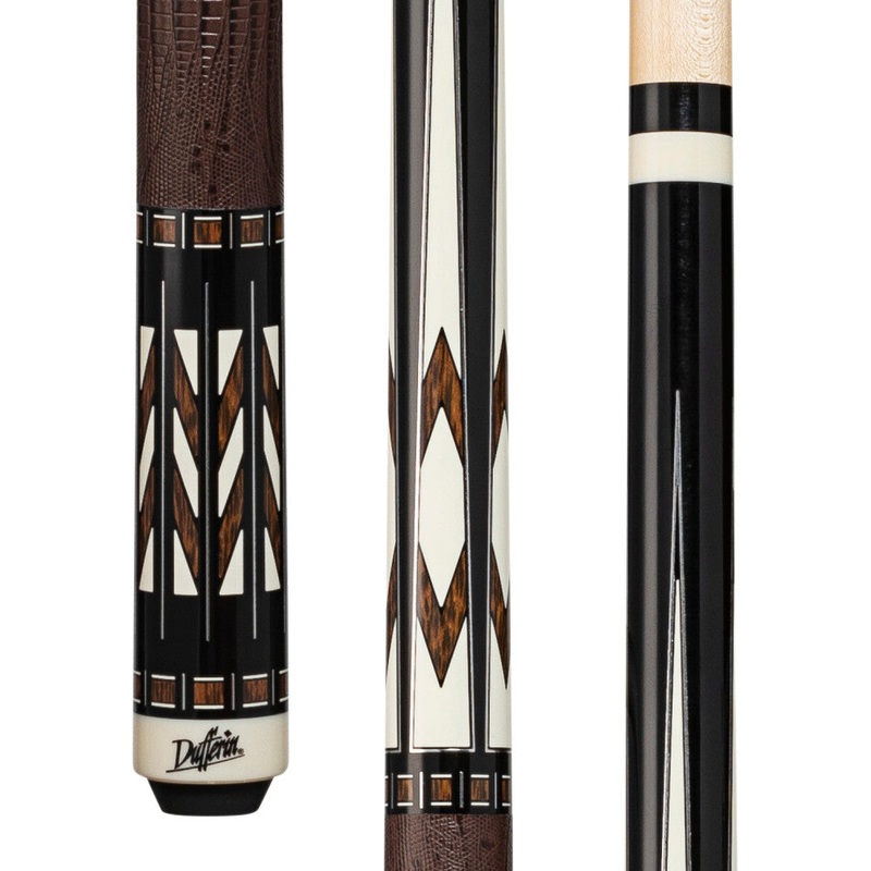 Dufferin Black & Brown Cue with Embossed Leather Wrap (D-SE52)