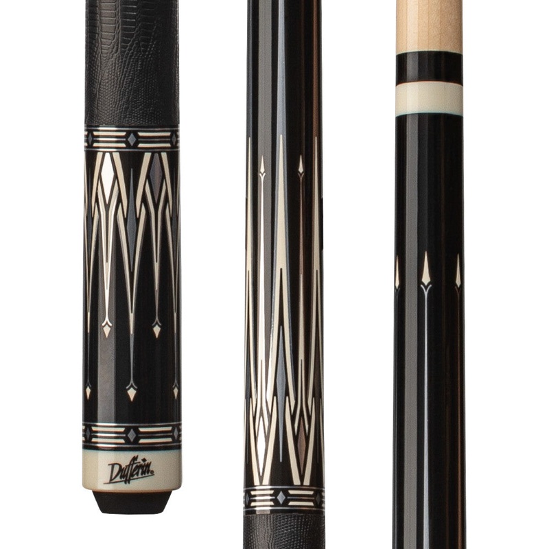 Dufferin Black & White Cue with Embossed Leather Wrap (D-SE50)