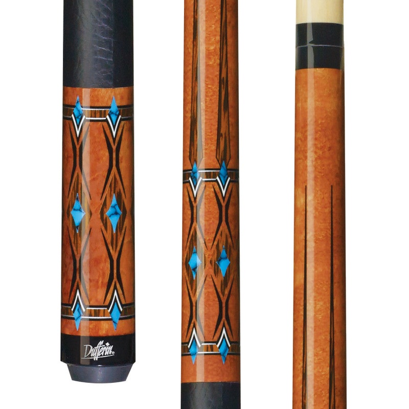 Dufferin Curly Maple & Blue Recon Cue with Faux Leather Wrap (D-SE21)