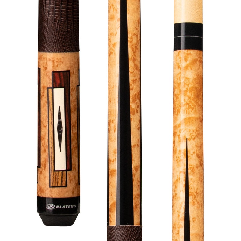 Players Antique Maple & Cocobolo Cue with Embossed Leather Wrap (E2340)