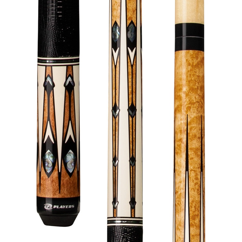 Players Antique Maple with Mother of Pearl Cue with Embossed Leather Wrap (G4140)