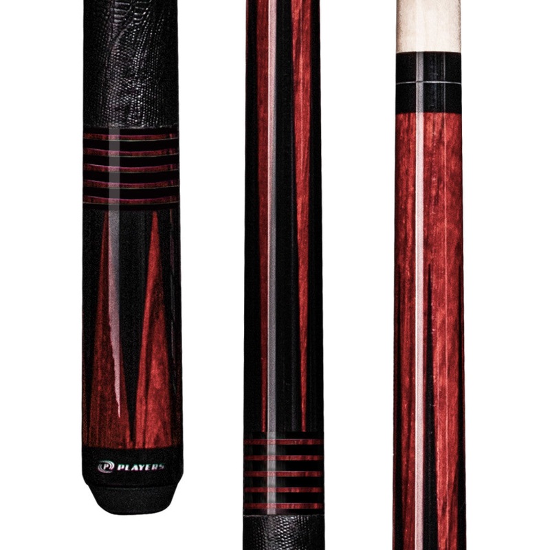 Players Cocobolo Stain Zebrawood Cue with Leatherette Wrap (E2345)