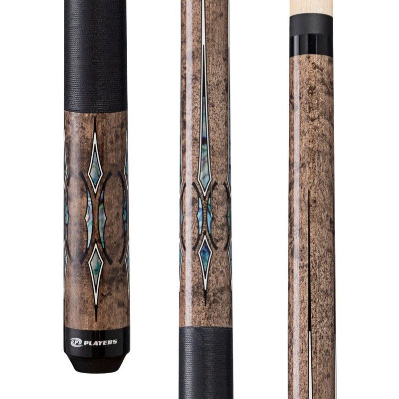 Players Light Grey Maple with Mother of Pearl Cue with Black Linen (G4148)