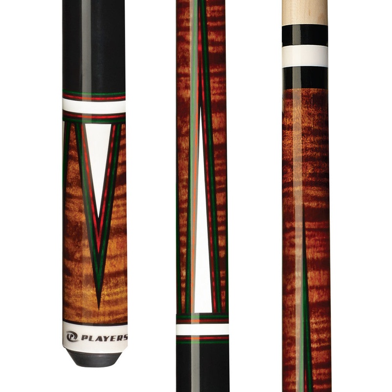 Players 4 Point Antique Maple Wrapless Cue (C-811)