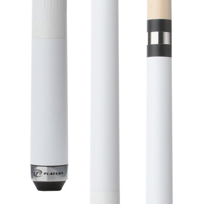 Players Dandelion White Matte Cue with Embossed Leather Wrap (C707)