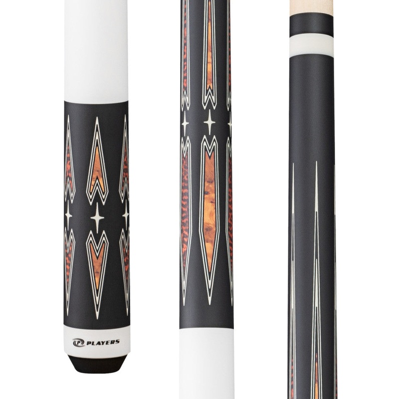 Players Matte Black & White Wrapless Cue (G4150)