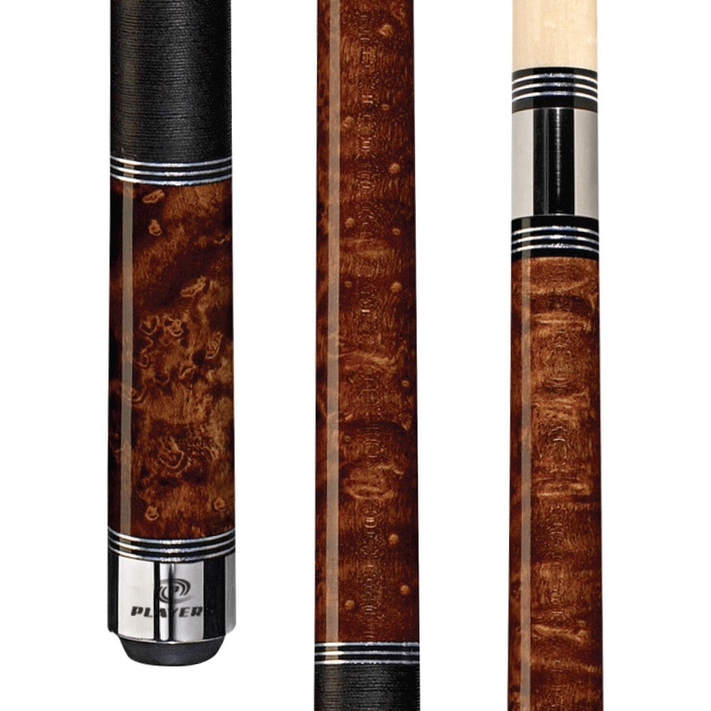 Players Nutmeg Birdseye Cue with Black Linen Wrap (C-950)