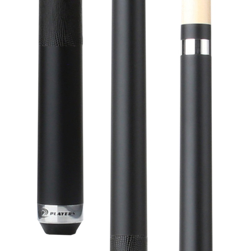 Players Onyx Black Matte Cue with Embossed Leather Wrap (C706)