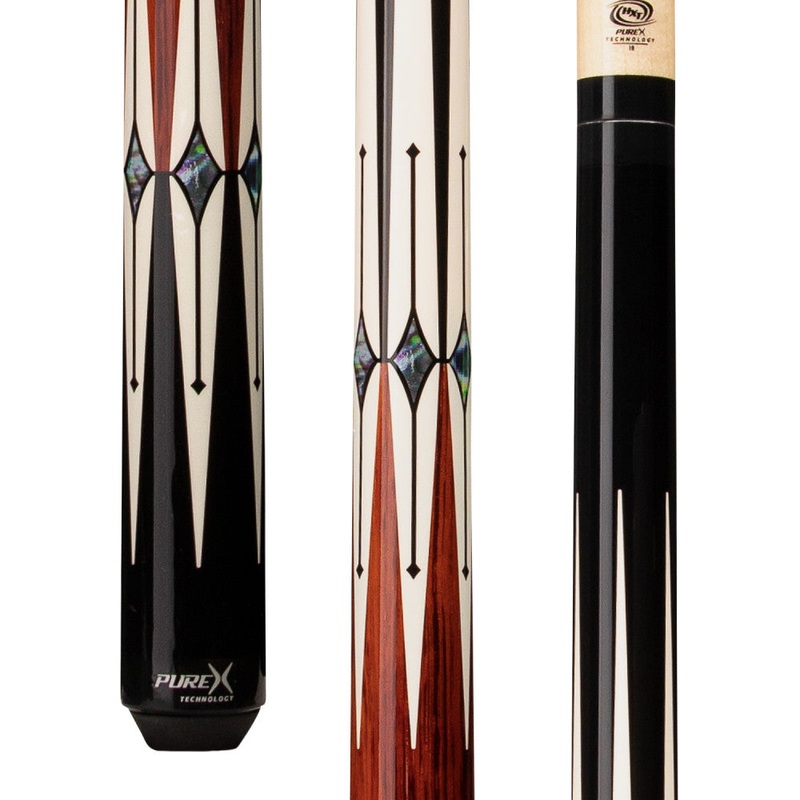 Pure X Black/Cocobolo with Abalone Cue Wrapless Cue (HXTE1)