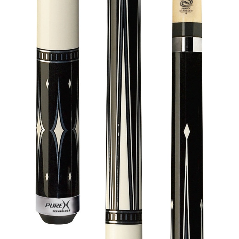 Pure X Black & White 6-Point Diamond Wrapless Cue (HXT90)