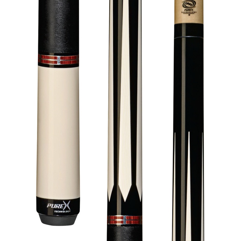 Pure X Black/White & Cocobolo Cue with Black Linen Wrap (HXT96)