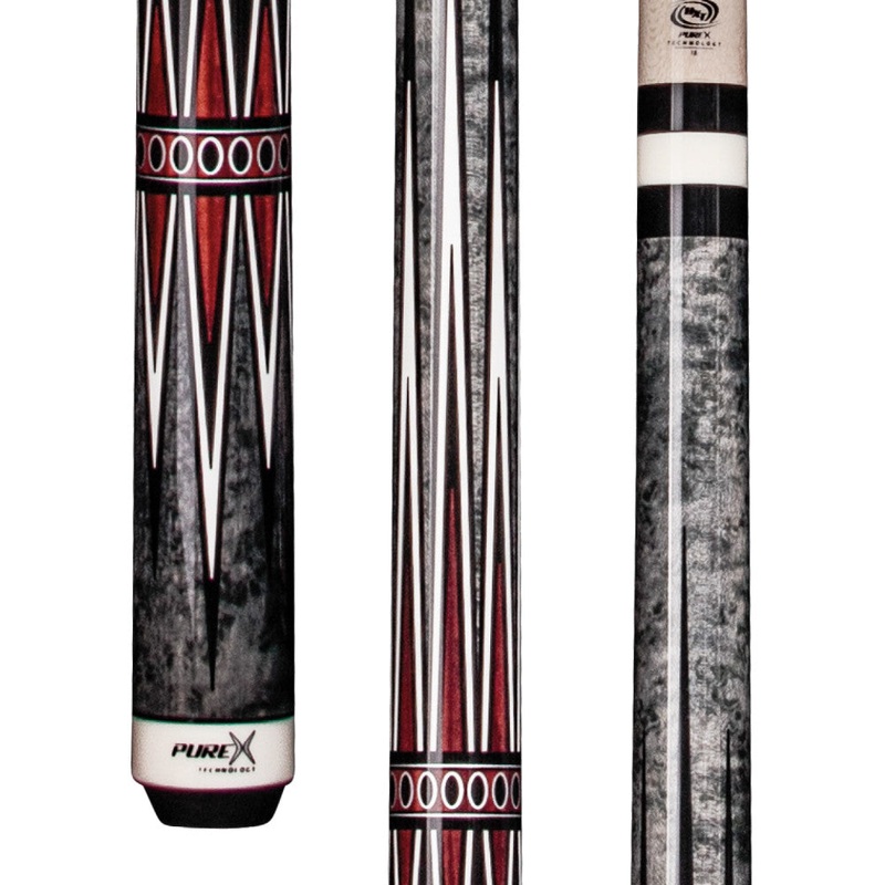 Pure X Grey Stained Birdseye & Cocobolo Wrapless Cue (HXT67)