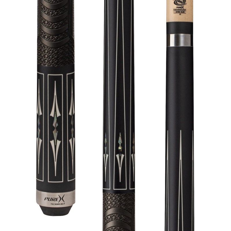 Pure X Matte Black & Mother of Pearl Cue with MZ Grip Technology Wrap (HXT105)