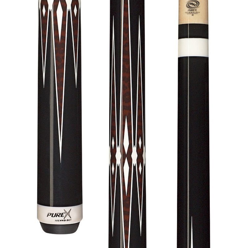 Pure X Midnight Black & Zebrawood Wrapless Cue (HXT4)