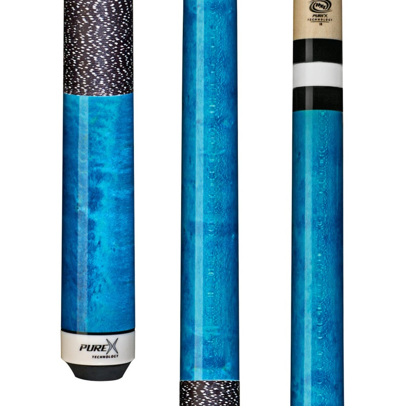 Pure X Teal Stained Birdseye Cue with Black/White Linen Wrap (HXTC10)