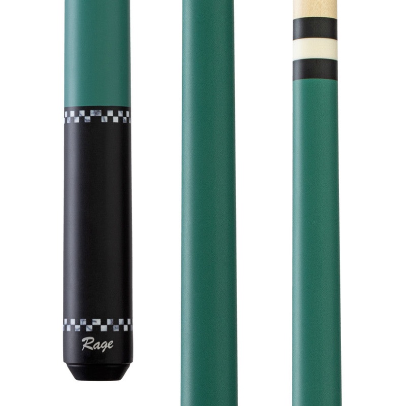 Rage Forest Green Checkers Wrapless Cue (RG04)