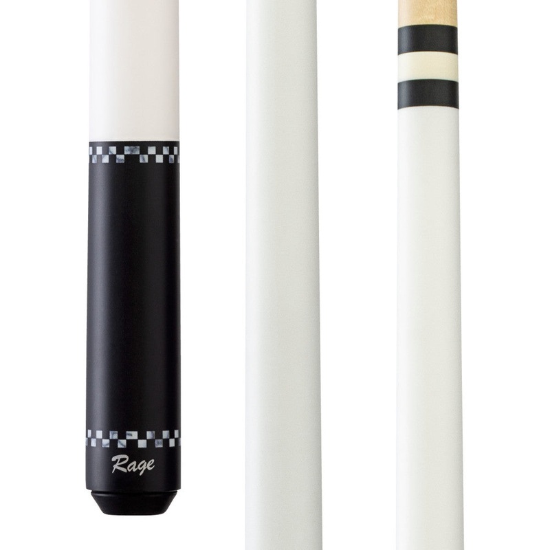 Rage White Checkers Wrapless Cue (RG02)