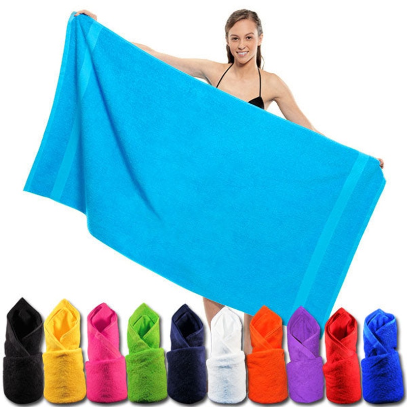 FatTowels - Big and Bright Terry Beach Towel in Vibrant Colors - 35"x66"