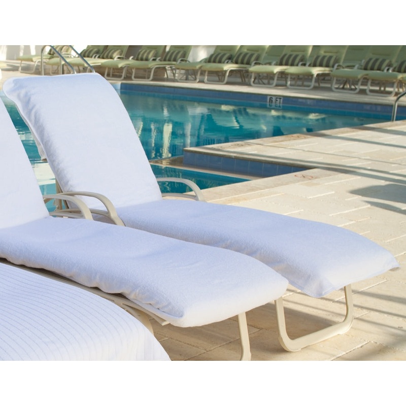 Fattowels Fitted, Solid Terry Cloth Chaise Lounge Cover (10 Pack)
