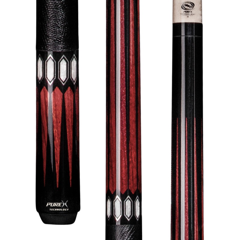 Pure X Black & Cocobolo Cue with Embossed Leather Wrap (HXTC17)