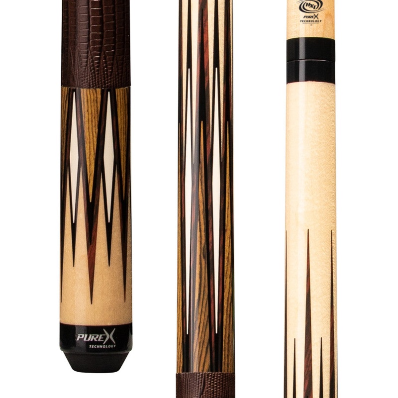 Pure X Natural Birdseye & Cocobolo with Brown Embossed Leather Wrap (HXTE14)