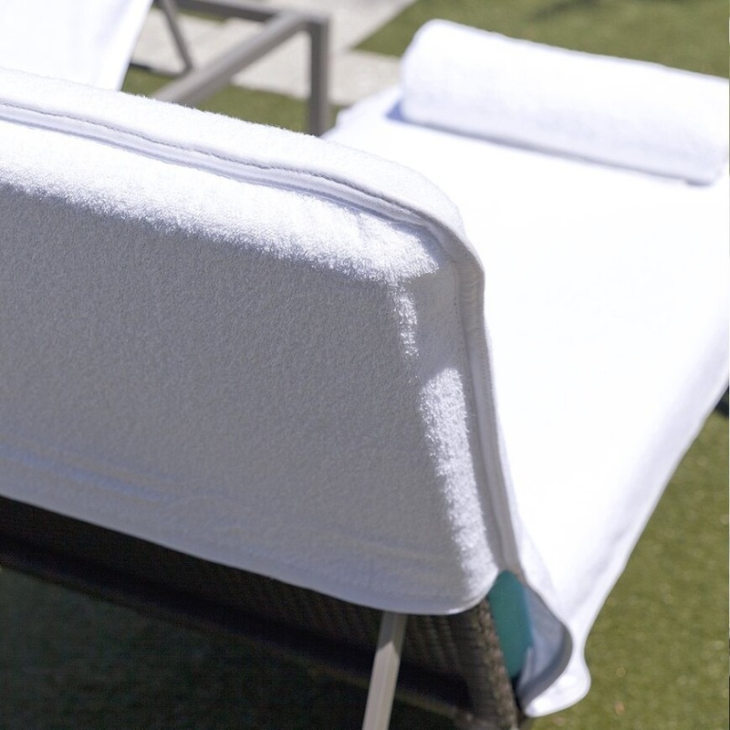 Fattowels | FT-CL6002-XL-W |  Fitted Back Terry Cloth Chaise Lounge Cover  XL (35"x92")  White