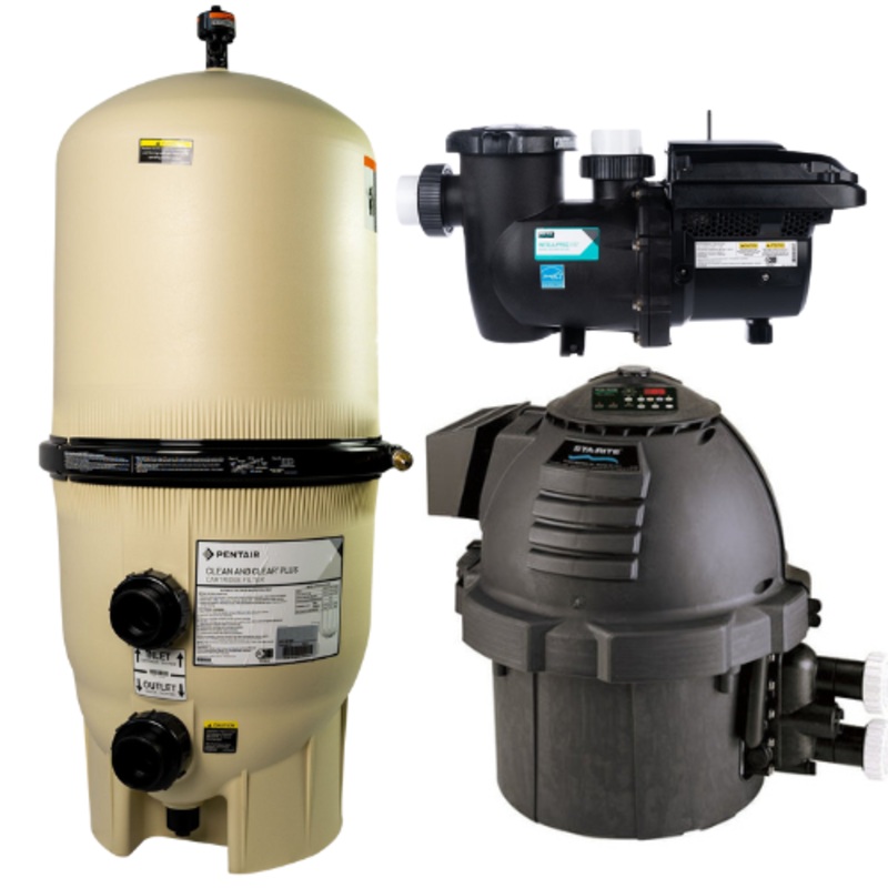 Pentair Pool Equipment Bundle. 520 sq. ft. Filter, Sta-Rite 400NA Heater and 3.0 HP Pump.