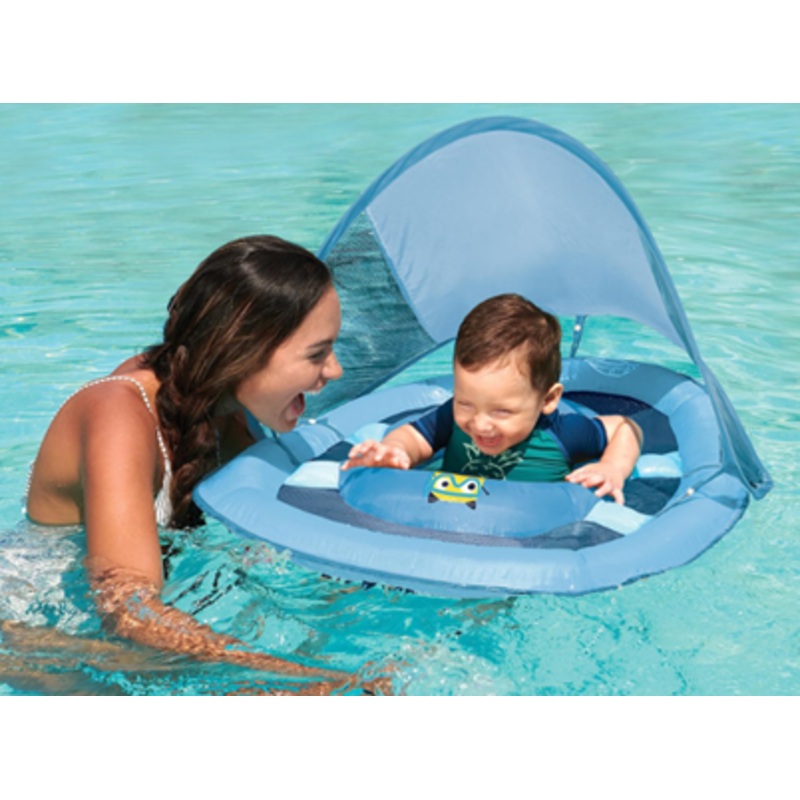 Baby Springfloat with Sun Canopy - Blue Sea Monster