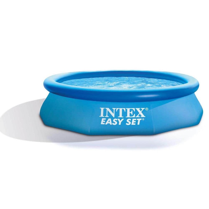 10 ft. x 30 in. Round 2.5 ft. D Easy Set Inflatable Round Plastic Family Swimming Pool and Pump
