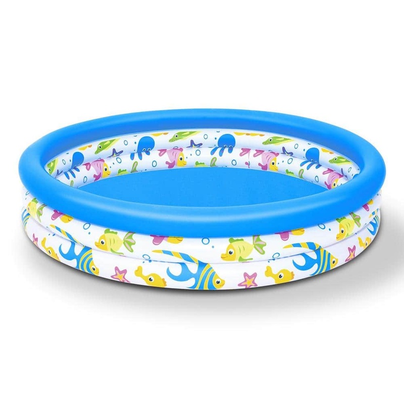 48 in. x 10 in. Inflatable Swimming Pool Blow Up Family Pool For 2 Kids Foldable Swim Ball Pool Center Round