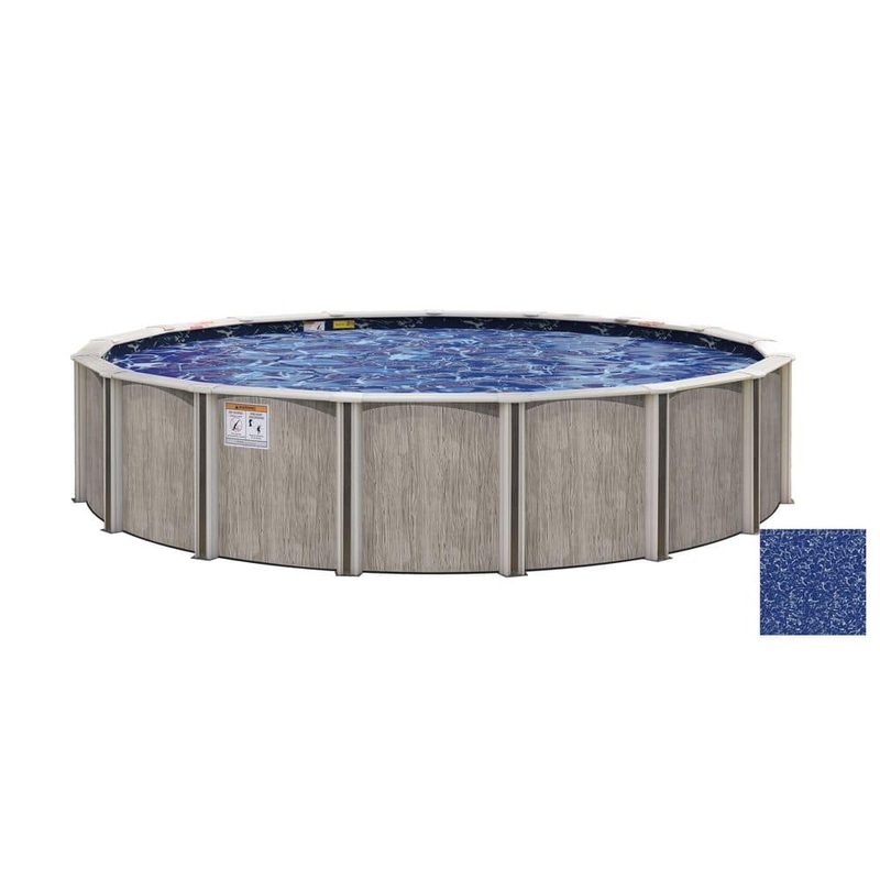 Aspen Wood 18 ft. Round 54 in. Deep Above Ground Starter Pool Package