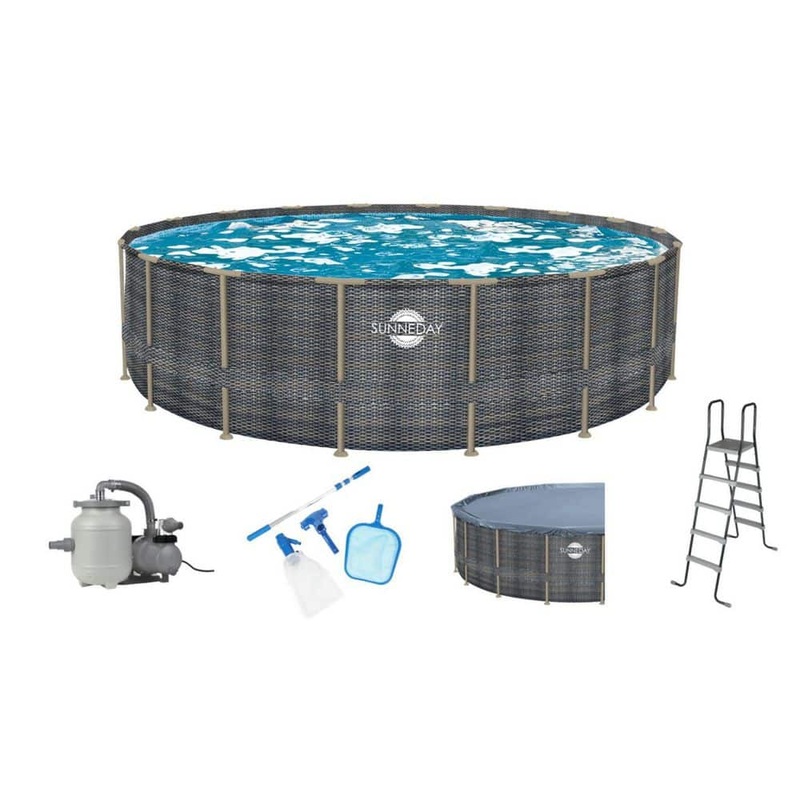 24 ft. Round x 52 in. D Rattan Soft-Sided Oasis Pool