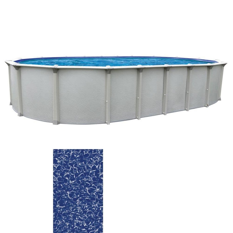 Huntington 15 ft. x 26 ft. Oval 54 in. Deep Buttress Free Above Ground Hard Sided Starter Pool Package