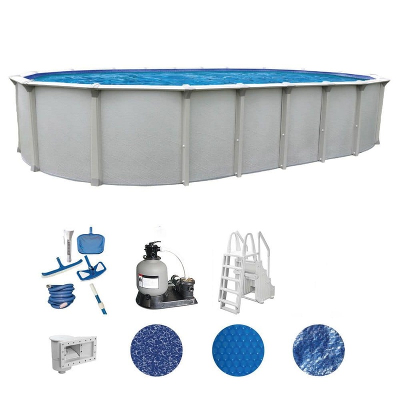 Huntington 18 ft. x 33 ft. Oval 54 in. Deep Above Ground Hard Sided Deluxe Pool Package