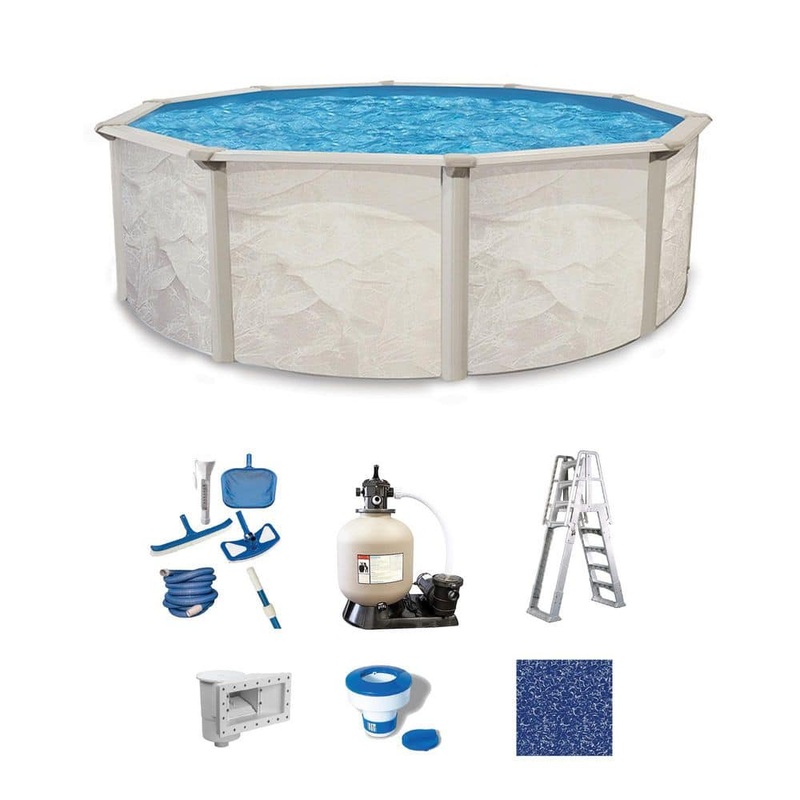 Independence 24 ft. Round 52 in. Deep Hard Sided Above Ground Standard Pool Package
