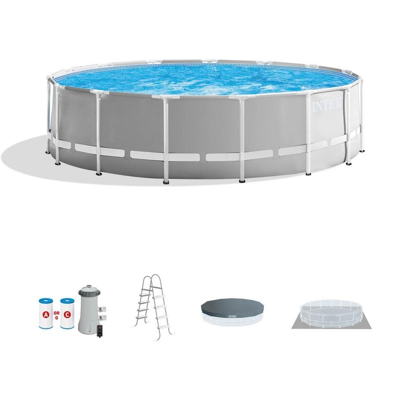 Prism 15 ft. x 48 in. D Round Above Ground Hybrid Metal Frame Pool Set