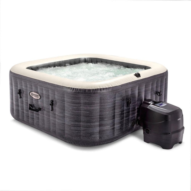 PureSpa Plus 4-Person 140 Jet 120 V Inflatable Square Hot Tub Spa
