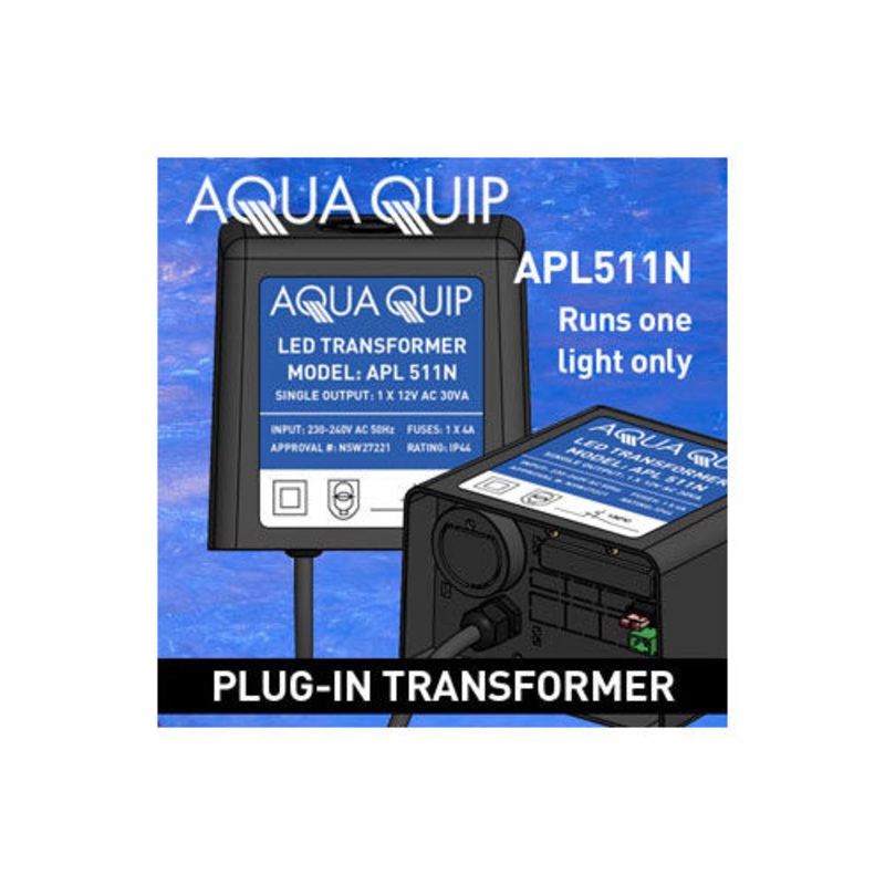 Aquaquip Transformer 12Volt 1 x 30Va (plug in)