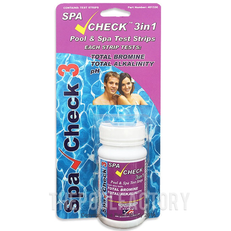 Spa Check 3 in 1 Bromine Test Kit (50 Strips)