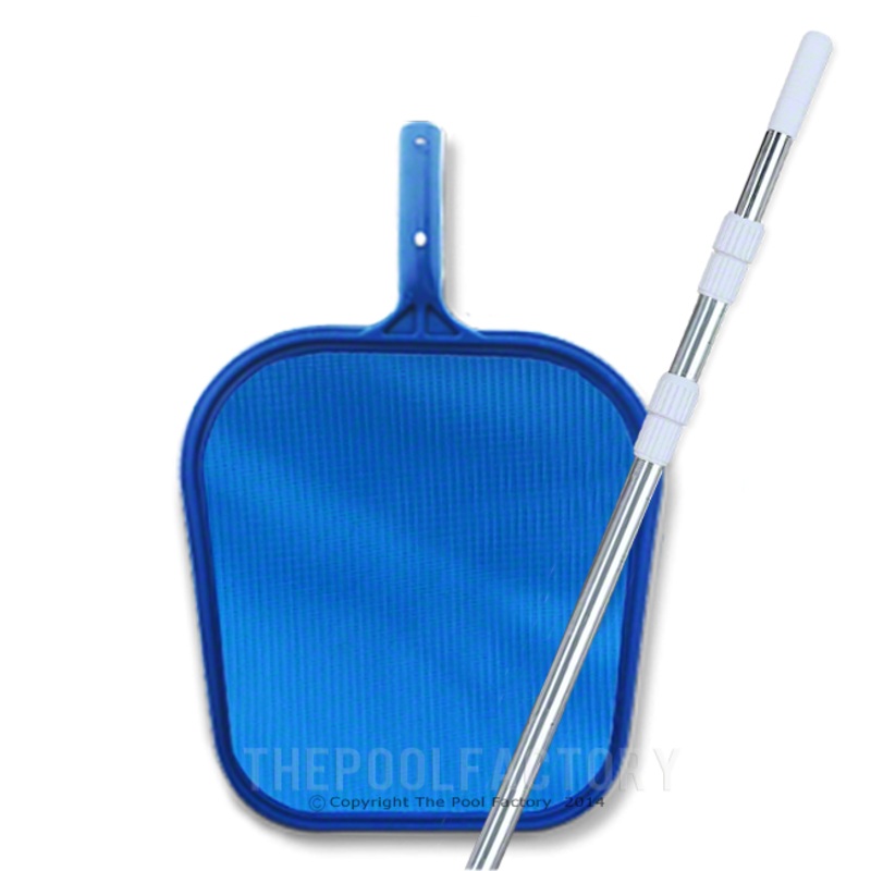 Leaf Net Skimmer & 4-12' Telescopic Pole