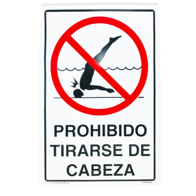 12"x18" No Diving Sign In Spanish