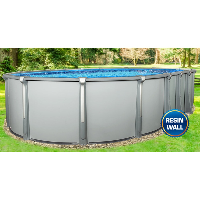 12'x24'x54" Saltwater Aurora Oval Pool with Resin Composite Wall