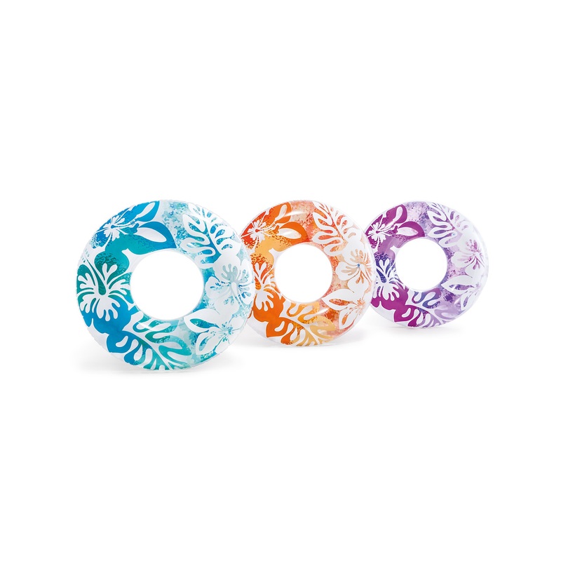 Clear Tropical Color Inflatable Pool Swim Tubes - Assortment