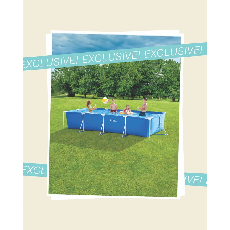 Metal Frame Rectangular Frame Pool Set - 14 ' 9 1/4" x 7' 2 5/8" x 33"