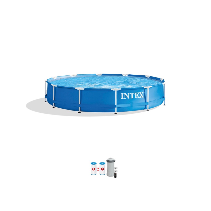 Metal Frame 12' x 30" Above Ground Pool w/ Filter Pump