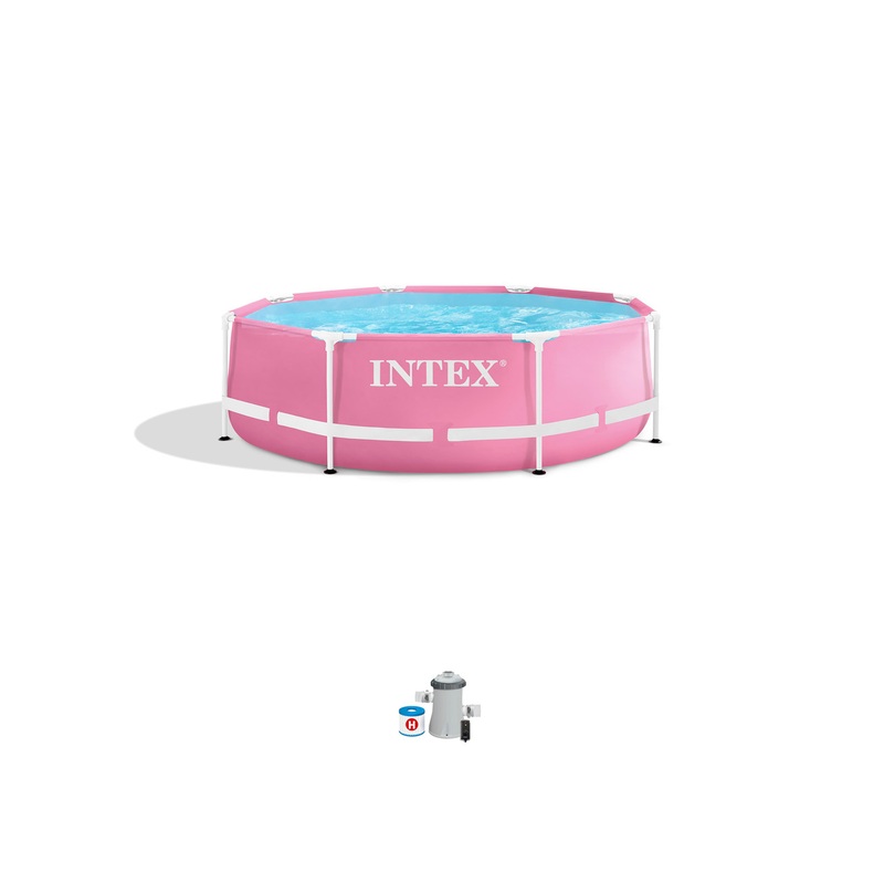 Pink Metal Frame Above Ground Pool Set - 8' x 30"
