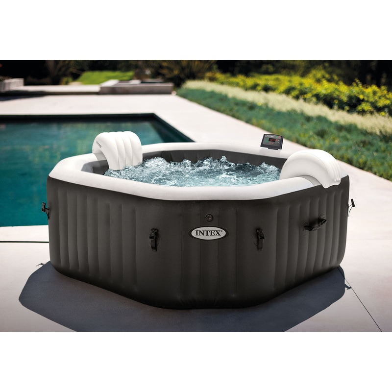 PureSpa Jet and Bubble Deluxe Inflatable Hot Tub Set - 4 Person