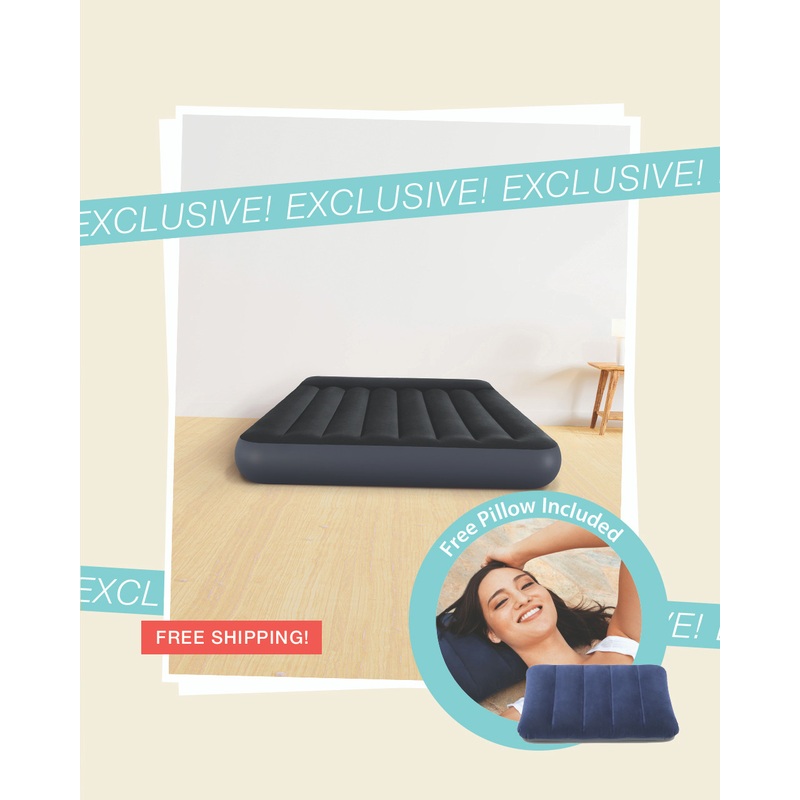 Dura-Beam Standard Pillow Rest Air Mattress Full Bundle with Free Pillow